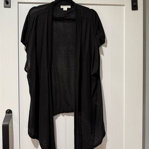 August Silk Classic Black Open-Front Cardigan